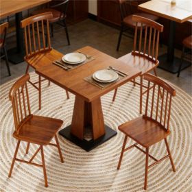 A set of four dining chairs, kitchen chair, wooden chair, armchair, light brown
