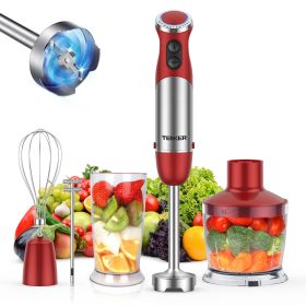 TENKER 5-in-1 Hand Immersion Blender, 1000W 12 Speed Handheld Blender, Copper Motor Stainless Steel Blade Stick Blender,600ml Mixing Beaker