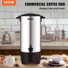 VEVOR Commercial Coffee Urn, 50 Cups Stainless Steel Large Coffee Dispenser, 1000W 110V Electric Coffee Maker Urn For Quick Brewing