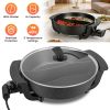 6L Electric Hot Pot with Divider 1100W Dual-Flavor Pot Shabu Shabu Pot Non-Stick with 5-Temp Control for Shabu Shabu Fondue Perfect for Family Gatheri
