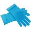 1 Pair Silicone Brush Dishwashing Gloves Cleaning Sponge Pet Scrubber Heat Resistant Wash Gloves