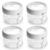 4Pcs Overnight Oats Containers with Lids and Folding Spoons 20OZ Portable Leak-proof Oats Jar For Milk Vegetable and Fruit Salad Yogurt Breakfast Cere
