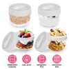 4Pcs Overnight Oats Containers with Lids and Folding Spoons 20OZ Portable Leak-proof Oats Jar For Milk Vegetable and Fruit Salad Yogurt Breakfast Cere