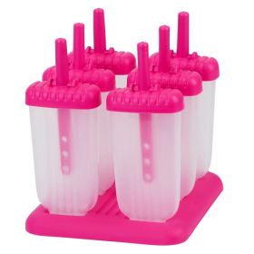 6Pcs Popsicle Molds Reusable Ice Cream DIY Ice Pop Maker Ice Bar Maker Plastic Popsicle Mold For Homemade Iced Snacks (Option: HotPink)