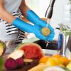 1 Pair Silicone Brush Dishwashing Gloves Cleaning Sponge Pet Scrubber Heat Resistant Wash Gloves