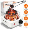 Electric Charcoal Burner 500W Hookah Charcoal Burner Compact Coal Burner for Hooka Cubes Shisha with Grill and Tongs 5 Temperature Gears 338℉-1022℉ Th