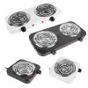 2000W Electric Double Burner Portable Coil Heating Hot Plate Stove Countertop RV Hotplate with Non Slip Rubber Feet 5 Temperature Adjustments