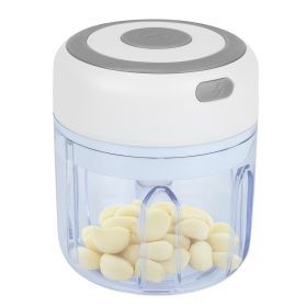 Mini Electric Garlic Chopper 8.45OZ Cordless Garlic Mincer Food Chopper Rechargeable Food Blender Chili Nut Onion Pepper Meat Ginger Baby Food (Option: White)
